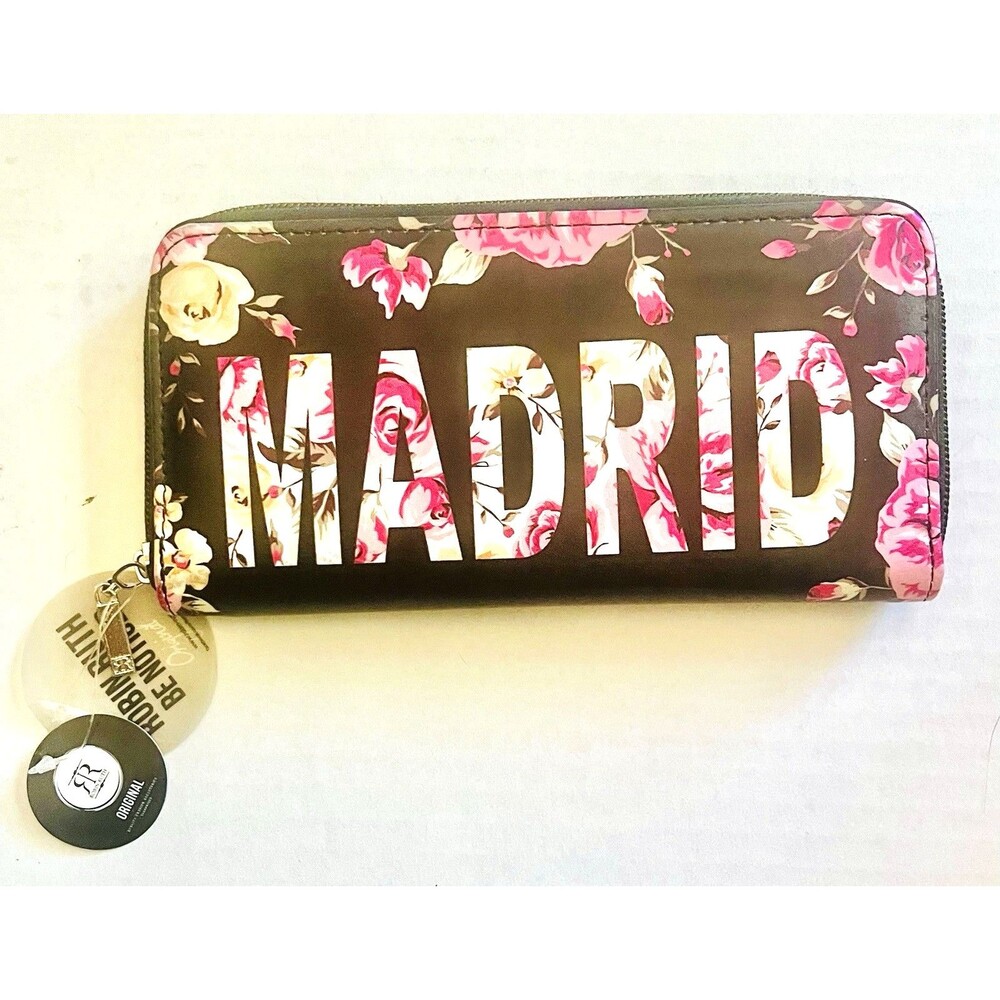 New Robin Ruth "Madrid" floral zip-around wallet Purse  9”